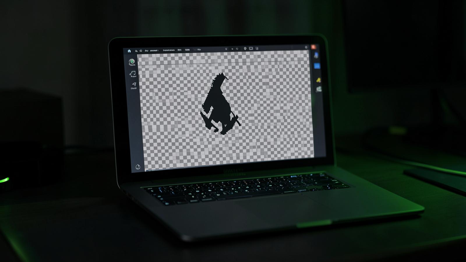 Freigestelltes Motiv auf transparentem Hintergrund in einem Grafikprogramm